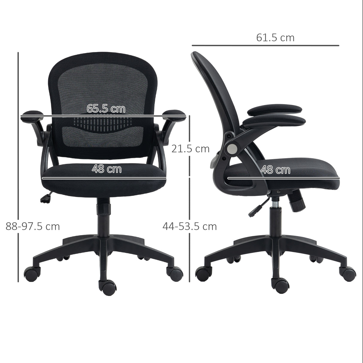 easycomfort easycomfort sedia da ufficio ergonomica con schienale a rete e altezza regolabile 65 5x61 5x88 97 5cm nero