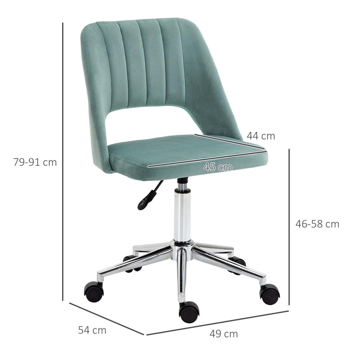 easycomfort easycomfort sedia da ufficio ergonomica e girevole sedia imbottita per scrivania con altezza regolabile verde petrolio 49x54x79 91cm