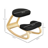 easycomfort easycomfort sedia inginocchiatoio con movimento a dondolo in tessuto effetto lino e legno di betulla 50x73x55 cm nero