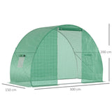 easycomfort easycomfort serra a tunnel con porta avvolgibile e finestre copertura pe e struttura in acciaio 1 5x3x2m verde