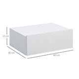 easycomfort easycomfort set 2 comodini sospesi in legno design moderno 40x30x15cm bianco