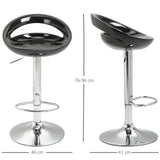 easycomfort easycomfort set 2 sgabelli da bar alti sgabelli girevoli a 360 con schienale e poggiapiedi altezza regolabile base in acciaio per sala da pranzo e cucina 46x41x76 96cm nero ean 8054144139012