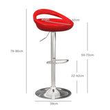 easycomfort easycomfort set 2 sgabelli da bar girevoli con poggiapiedi altezza regolabile base in acciaio seduta in abs rosso