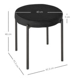 easycomfort easycomfort set 4 sgabelli bassi e rotondi in metallo e tessuto effetto velluto 41 5x41 5x46 cm nero