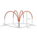 easycomfort easycomfort set agility dog 4 pezzi con 4 picchetti e borsa da trasporto in pe e abs 89x69x99 cm bianco e arancione