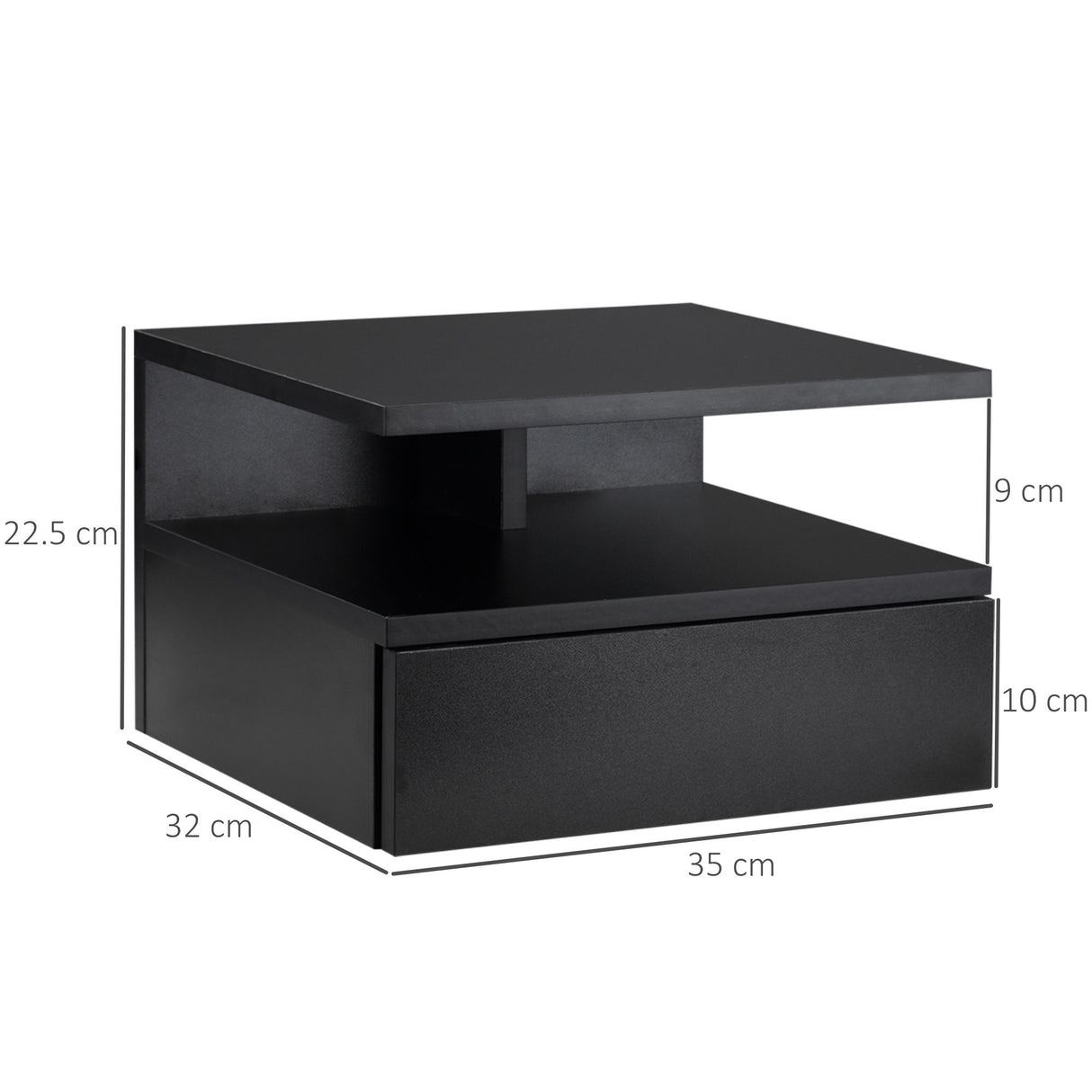 easycomfort easycomfort set da 2 comodini sospesi per camera da letto con cassetto e mensola superiore in legno 35x32x22 5cm 1