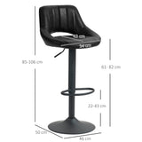 easycomfort easycomfort set da 2 sgabelli da bar con altezza regolabile poggiapiedi e seduta girevole in finta pelle nero
