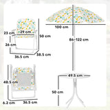 easycomfort easycomfort set da giardino per bambini 2 5 anni con tavolino rotondo 2 sedie pieghevoli e un ombrellone bianco