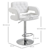 easycomfort easycomfort sgabello da bar alto con schienale e braccioli sgabello da cucina moderno girevole con altezza regolabile e poggiapiedi in finta pelle 61x50x94 114cm bianco ean 8054144130910