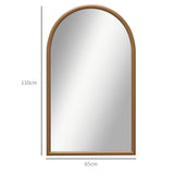 easycomfort easycomfort specchio da parete ad arco 110x65cm con cornice in legno per camera e ingresso marrone scuro