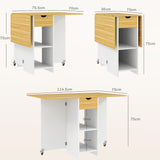 easycomfort easycomfort tavolo da pranzo pieghevole per 2 4 persone con 2 ribalte cassetto e ripiani quercia