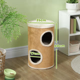 easycomfort easycomfort torre tiragraffi per gatti a 2 livelli in sisal con casette in peluche per 1 2 gatti marrone