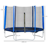 easycomfort easycomfort trampolino elastico esterni con rete di sicurezza e pali imbottiti per adulti e bambini 244x244x205cm