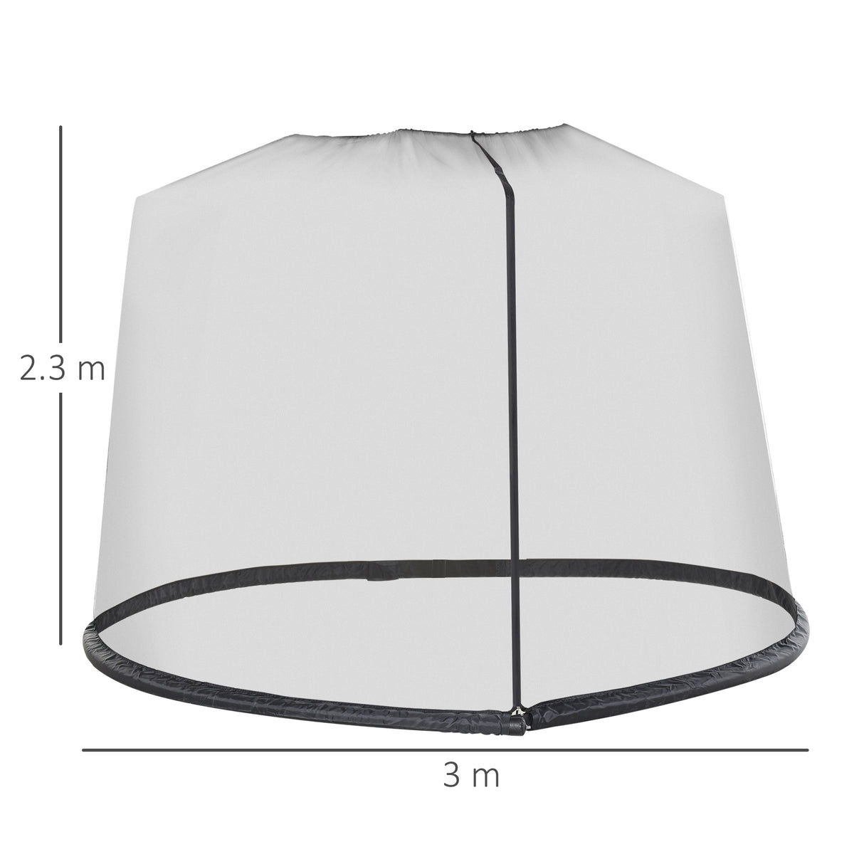 easycomfort easycomfort zanzariera per ombrellone 3x2 3 m regolabile a rete fitta con apertura a cerniera nero