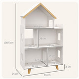 easycomfort easycomfortzonekiz libreria per bambini 3 6 anni a 3 livelli per libri e giochi in mdf e legno di pino 65x25x108 5 cm bianco