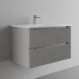 legnox consolle bagno legnox rigo 100 cm cemento caldo con 2 cassetti lavabo specchio e lampada