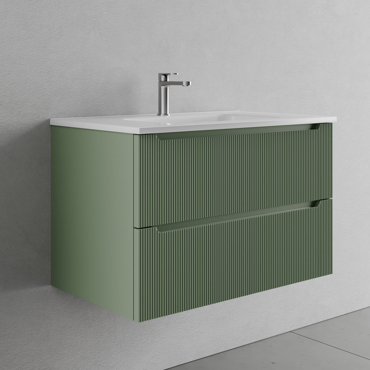 legnox consolle bagno legnox rigo 100 cm verde con 2 cassetti lavabo specchio e lampada