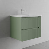 legnox consolle bagno legnox rigo 60 cm verde con 2 cassetti lavabo specchio e lampada