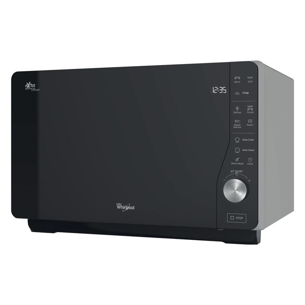 whirlpool forno a microonde a libera installazione whirlpool mwf 427 sl extraspace 25 l con grill a32l49p426 argento e nero ean 8003437861062