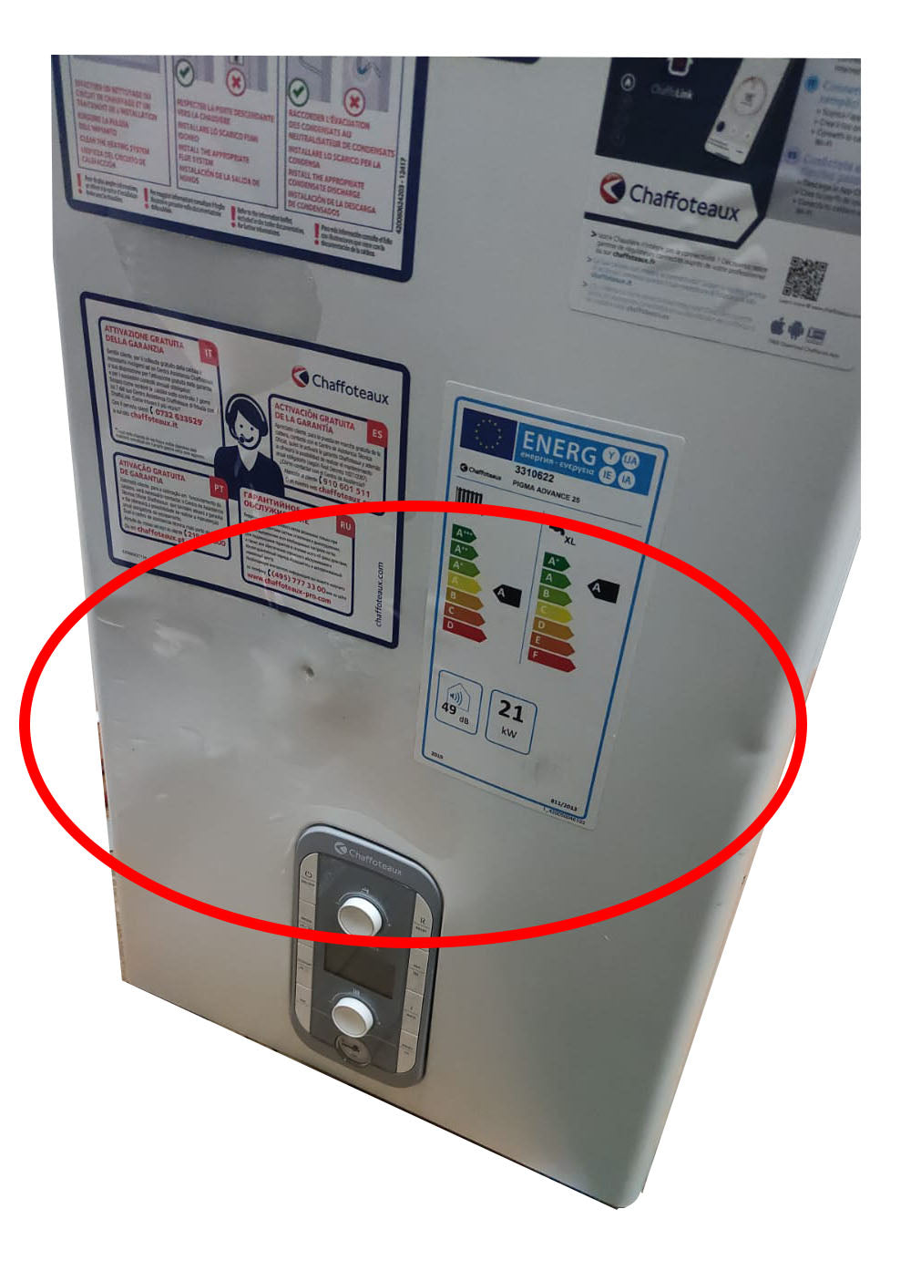 area occasioni caldaia a gas chaffoteaux a condensazione pigma advance 25 kw eu metano completa di kit scarico fumi coassiale