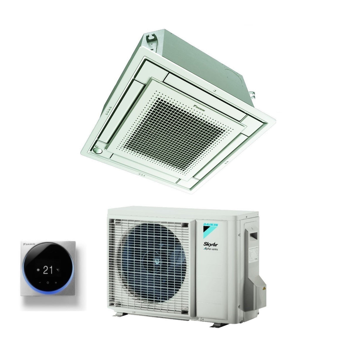 climatizzatore condizionatore daikin a cassetta fully flat 18000 btu ffa50a9 r 32 wi fi optional con comando a filo e griglia inclusi
