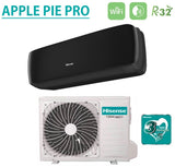 climatizzatore condizionatore hisense inverter serie apple pro black 9000 btu tgve090bg r 32 wi fi integrato classe a__ a_ colore nero