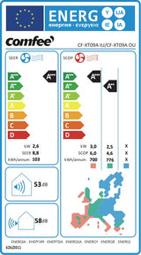 comfee condizionatore comfee inverter xt series libeccio 9000 btu r 32 wi fi integrato