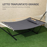easycomfort easycomfort amaca da giardino portatile con cuscino integrato in cotone poliestere e acciaio 368x93x110 cm grigio scuro