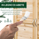 easycomfort easycomfort armadietto da esterno a 2 ripiani in legno di abete con design rialzato e 2 ante 83x40x92 cm