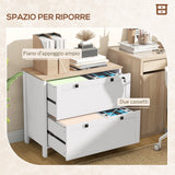 easycomfort easycomfort armadietto portadocumenti con 2 cassetti per cartelle a4 serratura e chiavi 76x40x76cm bianco