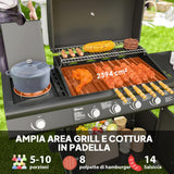 easycomfort easycomfort barbecue a gas con fornello laterale tavolino e armadietto in acciaio e pp 129 5x56x110 cm nero