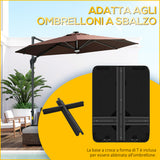 easycomfort easycomfort base ombrellone giardino riempibile con acqua e sabbia 70 90 kg ruote e maniglia in hdpe 80x60 cm nero