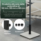 easycomfort easycomfort base per ombrellone da 25kg in metallo e cemento con effetto legno 45x45x33 5cm bianco