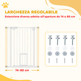 easycomfort easycomfort cancelletto per cani con porta piccola montaggio a pressione e chiusura automatica 74 80x91 4cm bianco
