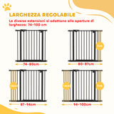 easycomfort easycomfort cancellino per cani a 2 estensioni con larghezza regolabile fino a 100 cm e chiusura automatica nero