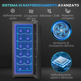 easycomfort easycomfort cantinetta frigorifero per 12 bottiglie con doppio controllo temperatura ripiani regolabili e luci nero