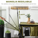 easycomfort easycomfort carrello da giardino 125l pieghevole con maniglia e 5 sacche 108x55x93 cm verde