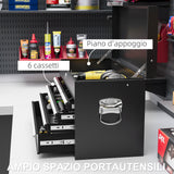 easycomfort easycomfort cassetta per attrezzi a 6 cassetti in acciaio con serratura 60x26x34cm nero