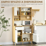 easycomfort easycomfort dispensa da cucina in truciolato con armadietti cassetti ripiani regolabili e appendino 93x40x180 cm