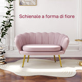 easycomfort easycomfort divanetto 2 posti in stile industrial chic in tessuto effetto velluto e metallo 130x77x77 cm rosa