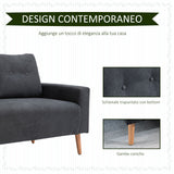 easycomfort easycomfort divano 2 posti moderno in stile nordico con schienale trapuntato in tessuto 145x76x88 cm grigio