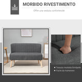 easycomfort easycomfort divano 2 posti moderno in tessuto senza braccioli divanetto da salotto con gambe in legno 117x56 5x77 cm grigio scuro