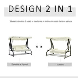 immagine-4-easycomfort-easycomfort-dondolo-da-giardino-3-posti-convertibile-in-letto-a-dondolo-con-tetto-regolabile-2-portabicchieri-crema-200120164cm