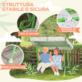 easycomfort easycomfort dondolo per bambini da esterno a 2 posti con tettuccio regolabile e cinture di sicurezza 112x75x120 cm verde