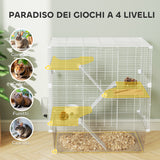 easycomfort easycomfort gabbia per roditori multilivello con accessori inclusi in acciaio pet e ps 73x47x80 cm bianco