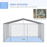 easycomfort easycomfort kennel per cani in metallo con tettuccio in tessuto oxford e porta con blocco 4x4x2 3m