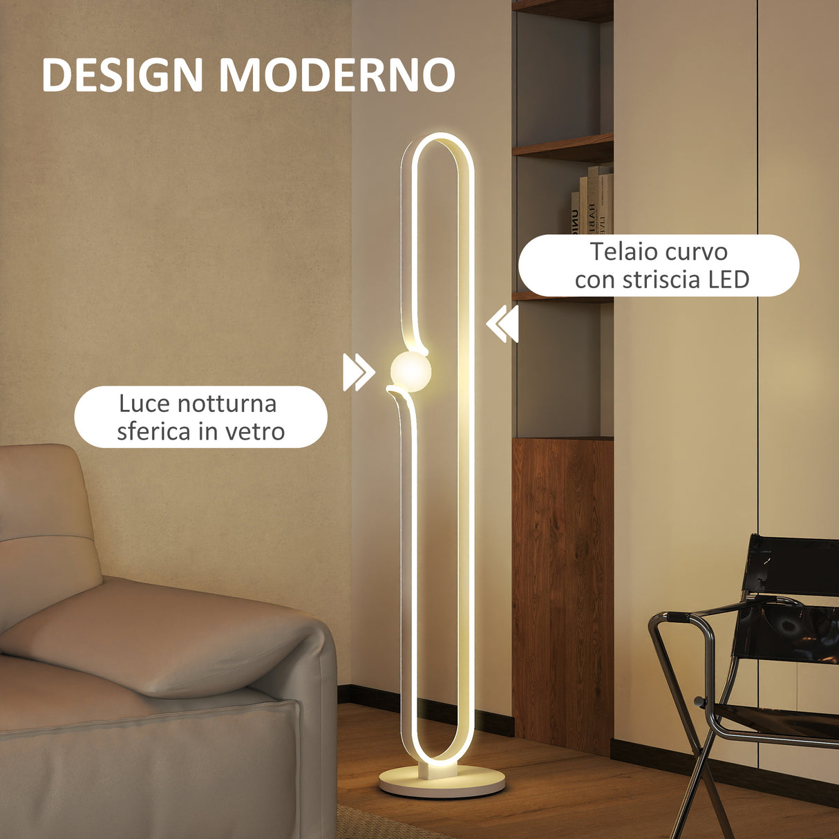 easycomfort easycomfort lampada da terra a led a forma di nota musicale con luminosita regolabile e pedale 28x28x145 cm bianco