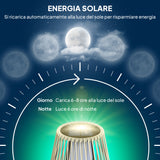 easycomfort easycomfort lampada solare da giardino con illuminazione led in pe rattan e acciaio 26x72 cm grigio