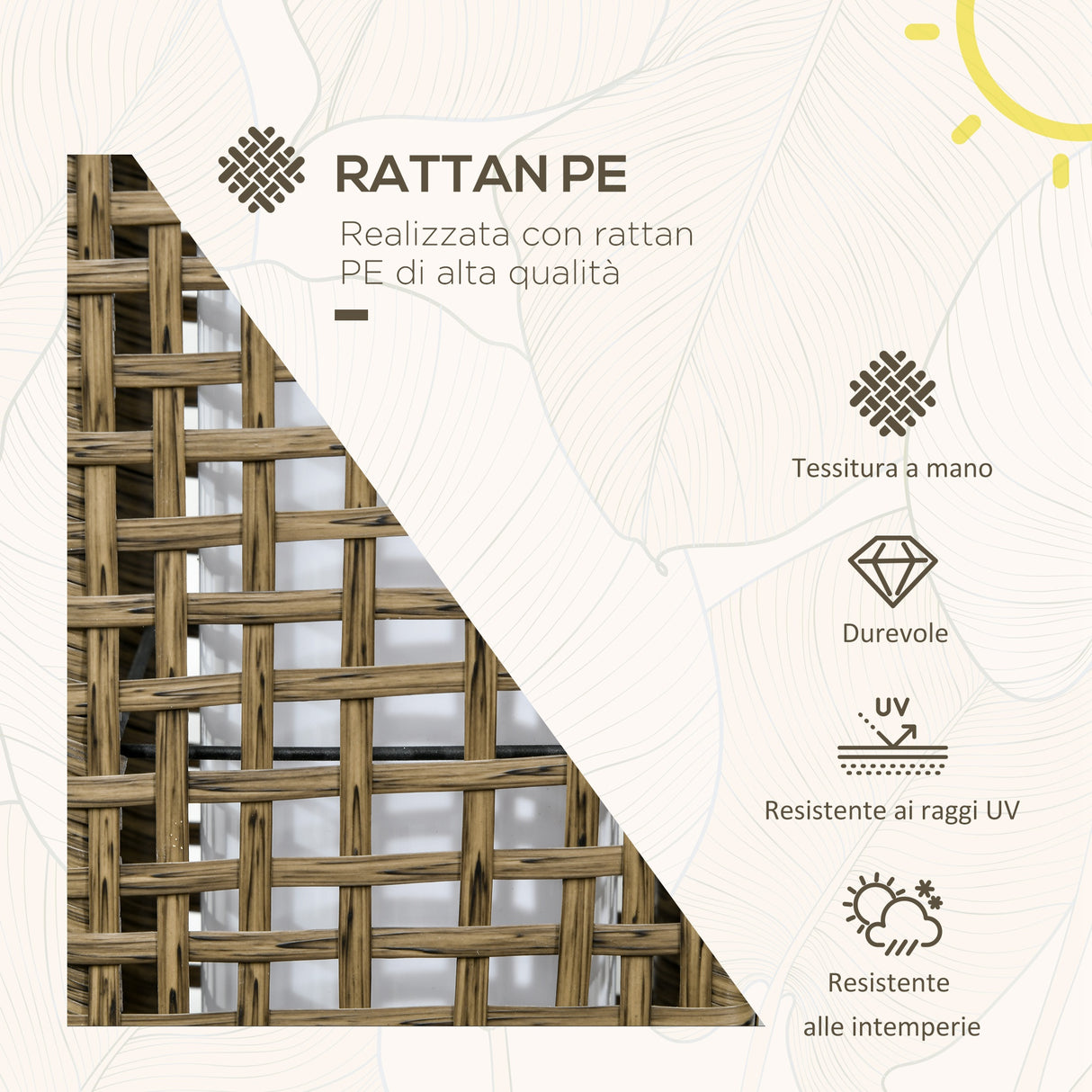 easycomfort easycomfort lampada solare da giardino con pannello di ricarica in acciaio e rattan 15 5x15 5x69 cm nero e marrone