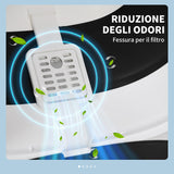 easycomfort easycomfort lettiera per gatti chiusa con coperchio paletta e deodorante design pieghevole 52x41x38 cm bianca e nera